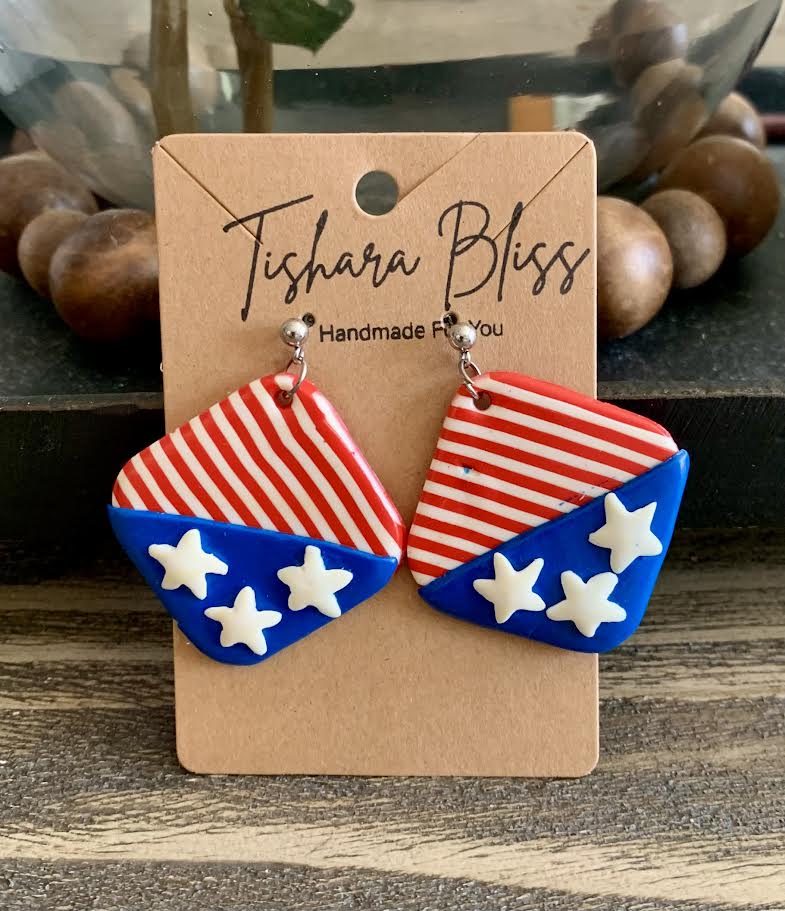Red, White, & Blue Squares With Stars