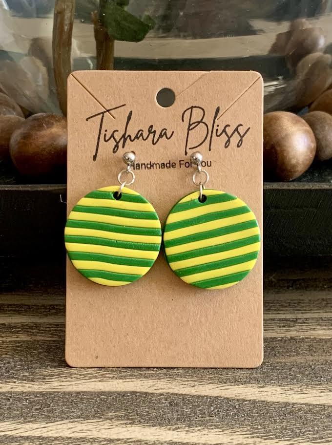 Green & Yellow Striped Circles