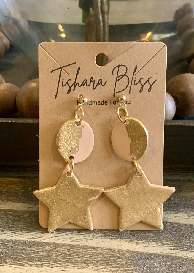 Peach & Gold Stars & Circles
