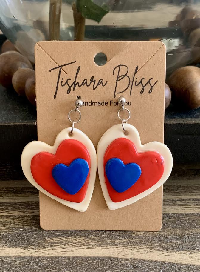 Red, White, & Blue Hearts