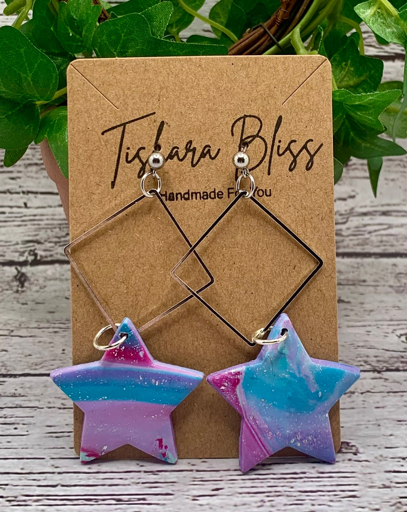 Purple & Blue Stars With Squares
