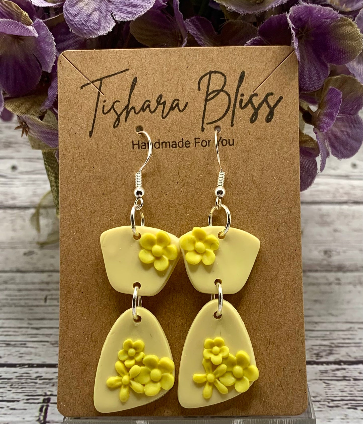 Yellow Geometric Shapes With Flowers