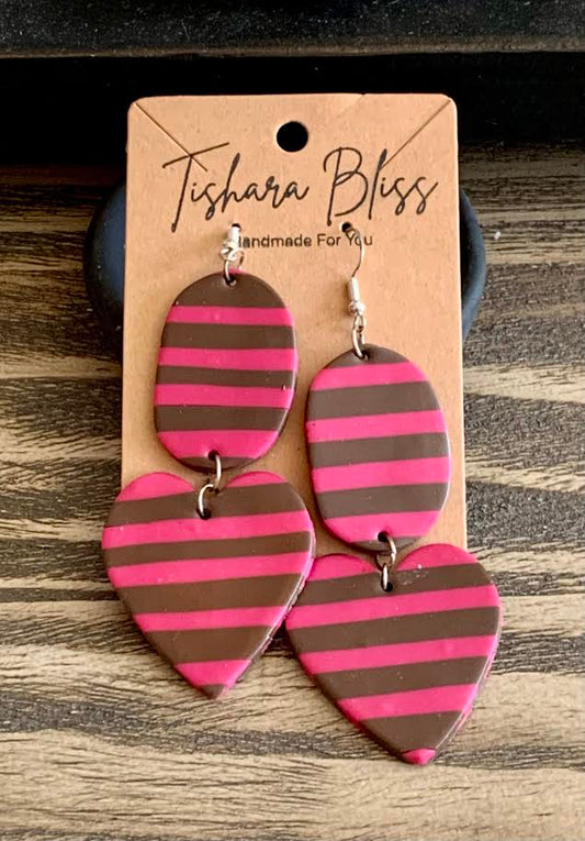 Pink & Brown Hearts & Ovals
