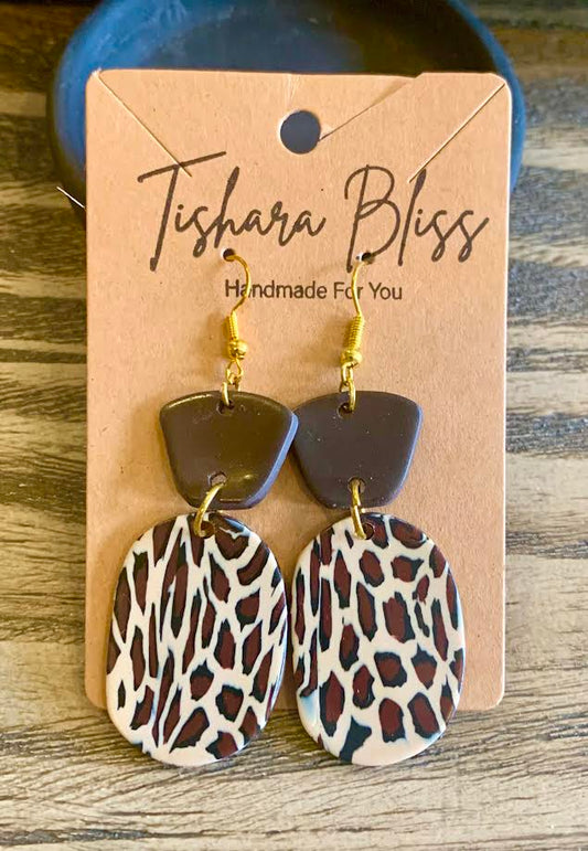 Leopard Ovals & Brown Trapezoids