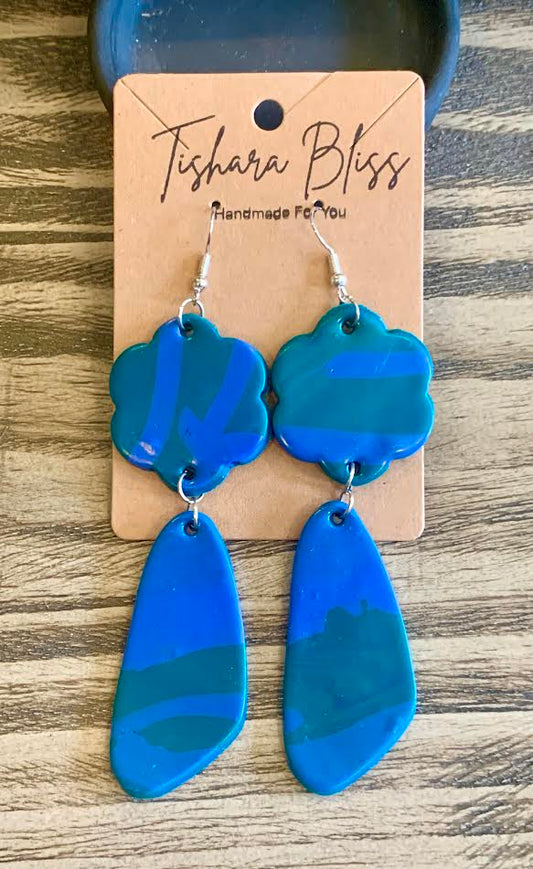 Blue & Dark Green Geometric Shapes